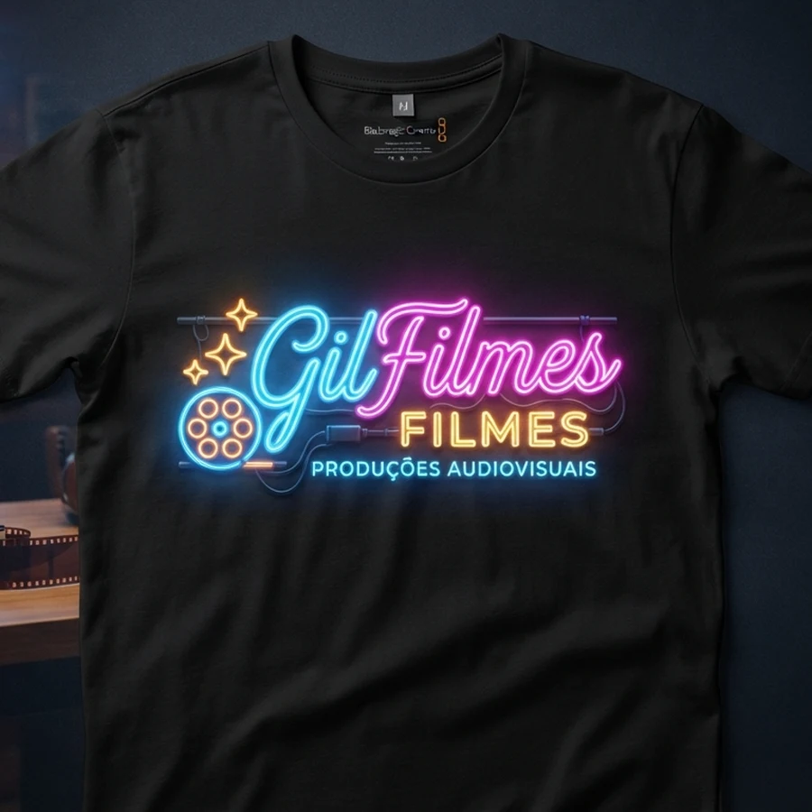 Camiseta GilFilmes neon preta