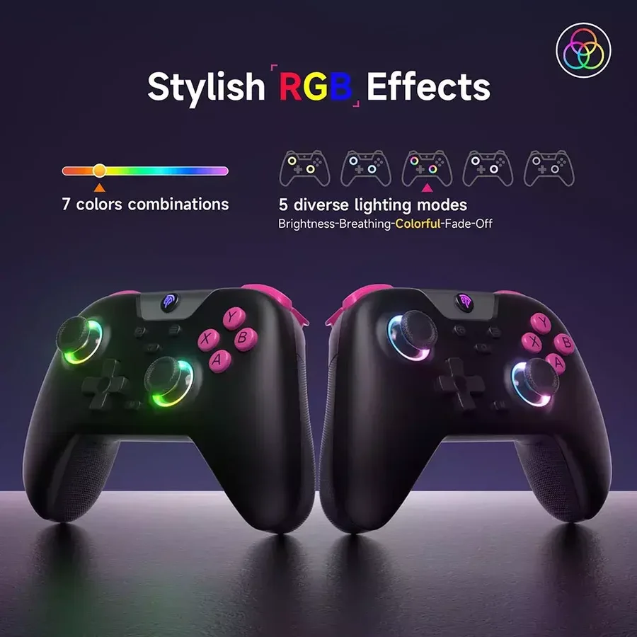 Controle sem fio com luzes RGB