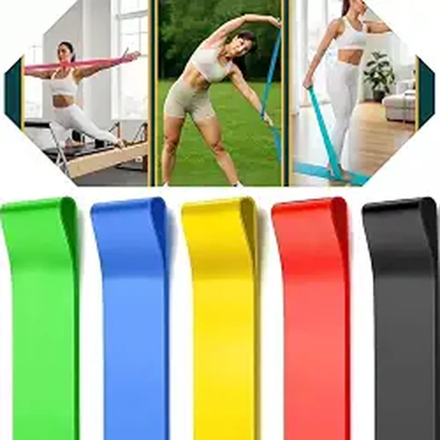 Faixas elásticas longas para pilates e yoga