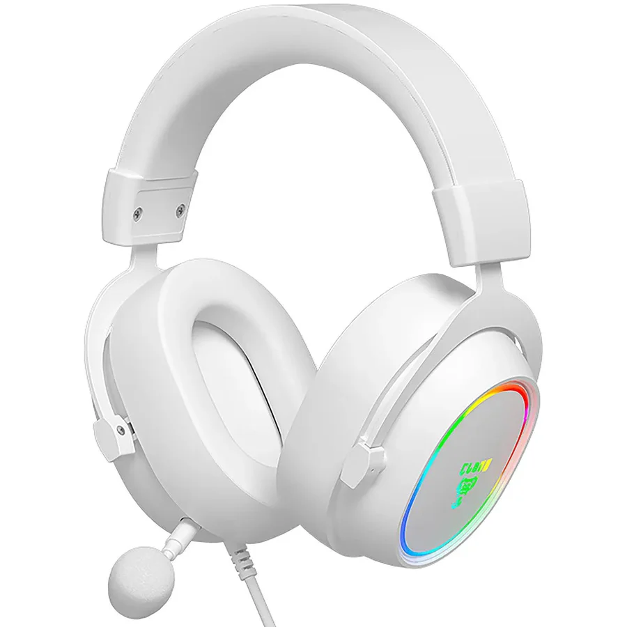 Headset gamer branco RGB