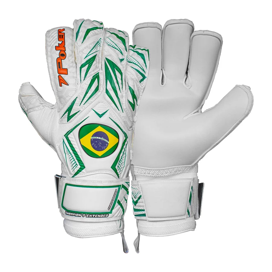 Luva de goleiro Poker Champion 7 Extended branca