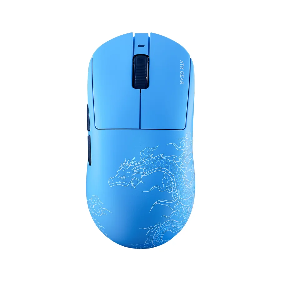 Mouse gamer sem fio ATK Gear azul com dragão