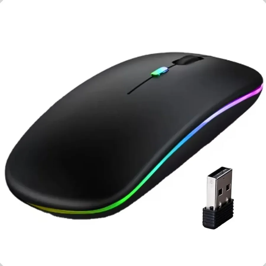 Mouse sem fio LED com receptor USB