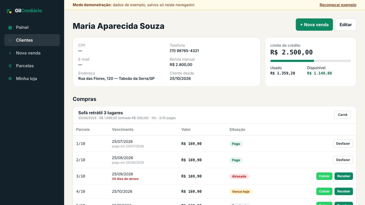 Tela do GilCrediário